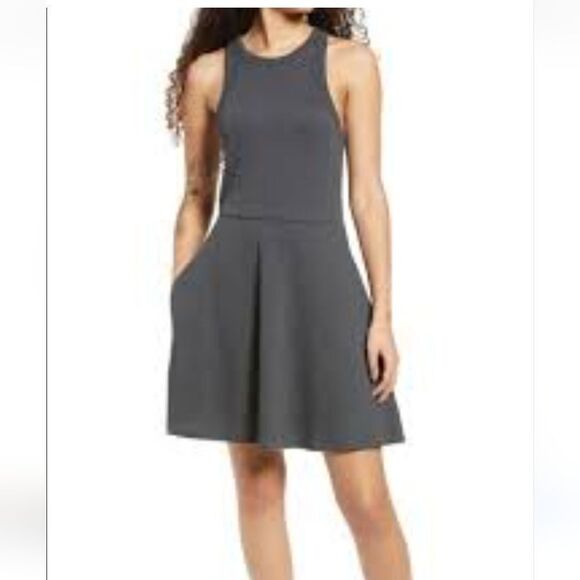 bp Dresses & Skirts - NORDSTROM skater dress gray ribbed knit S
